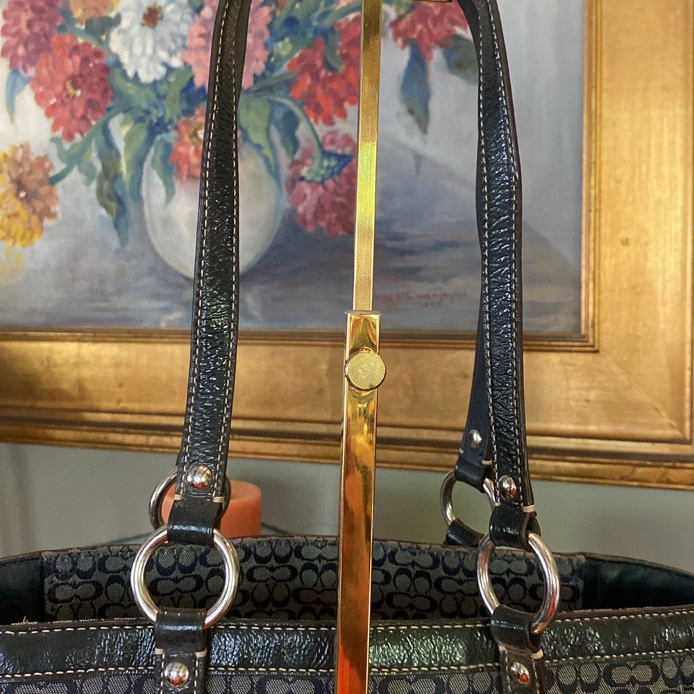 Coach Gallery East West Signature Canvas & Leather Tote Purse BAG~♥ - Picture 6 of 15